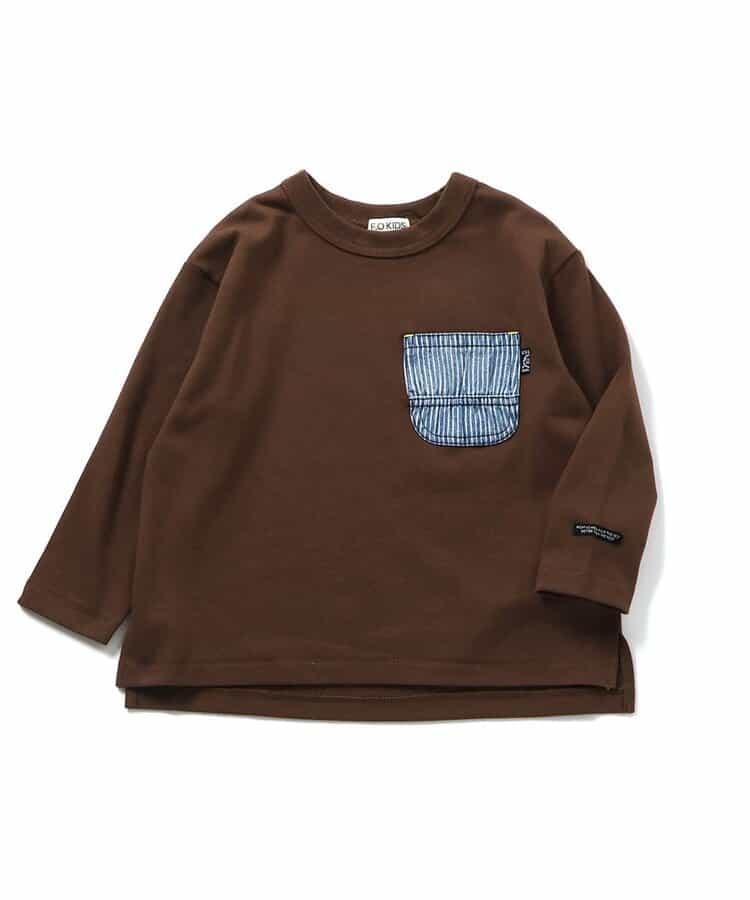 牛仔口袋長袖T恤