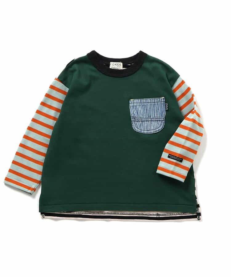 牛仔口袋長袖T恤