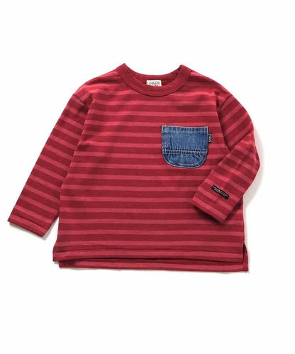 牛仔口袋長袖T恤