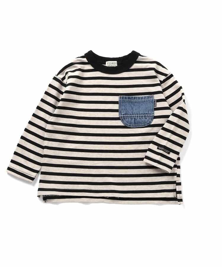 牛仔口袋長袖T恤