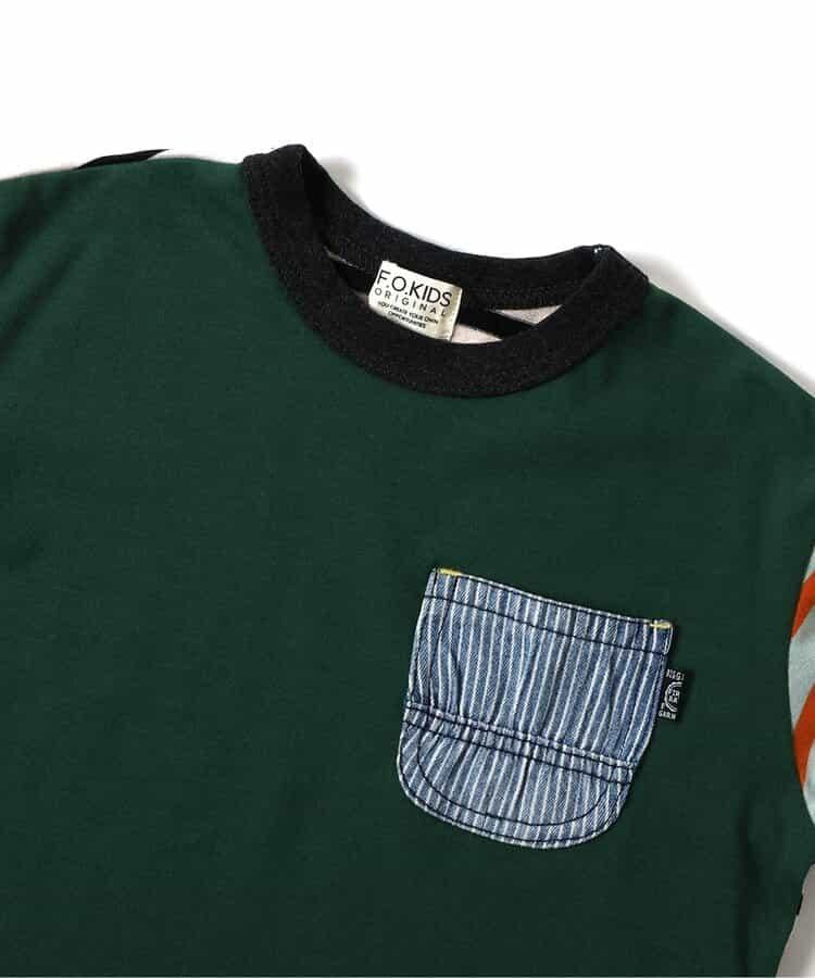 牛仔口袋長袖T恤