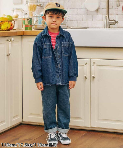 牛仔口袋長袖T恤