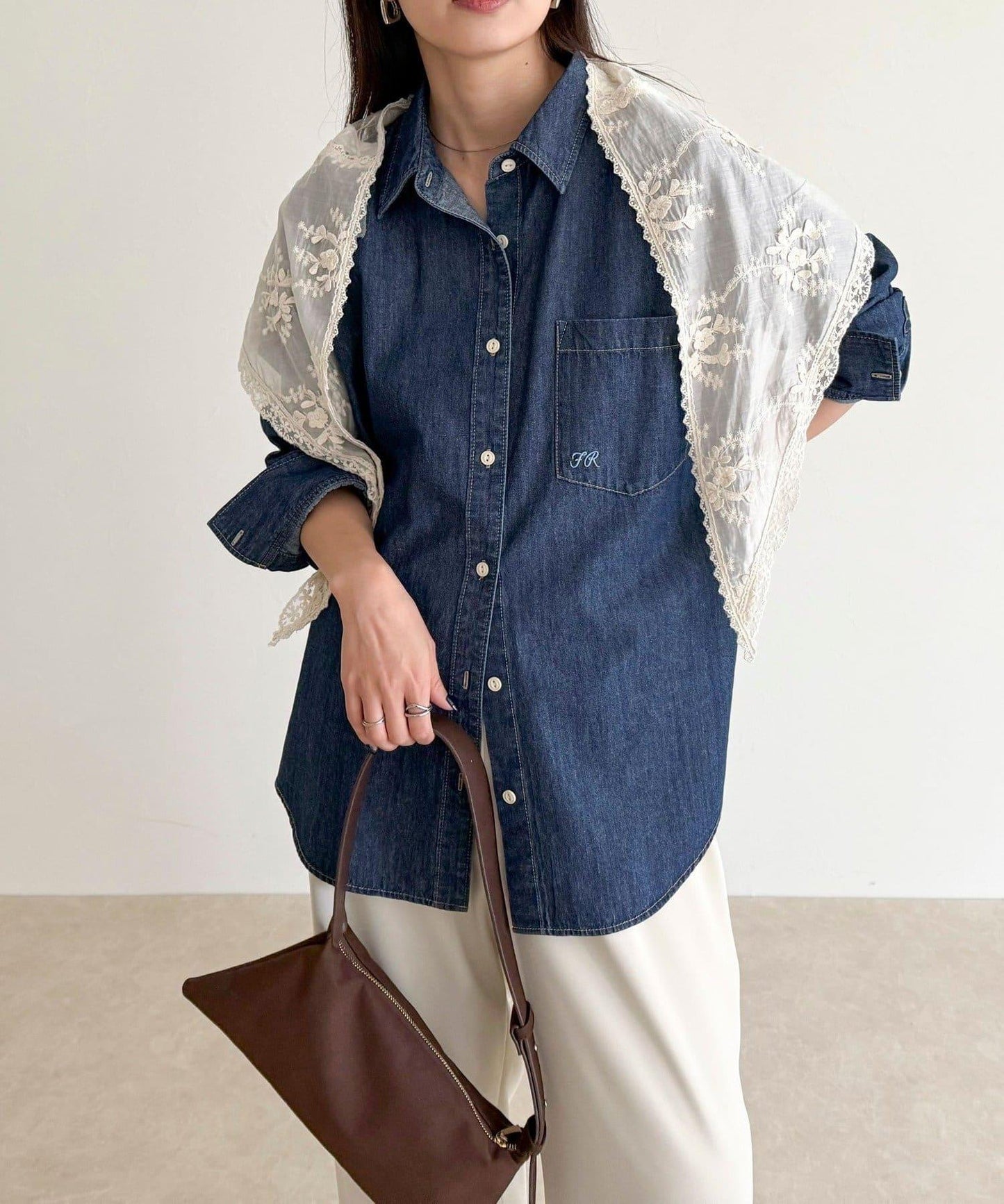 【人氣復刻】FR刺繡牛仔襯衫