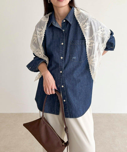【人氣復刻】FR刺繡牛仔襯衫