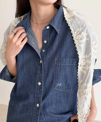 【人氣復刻】FR刺繡牛仔襯衫