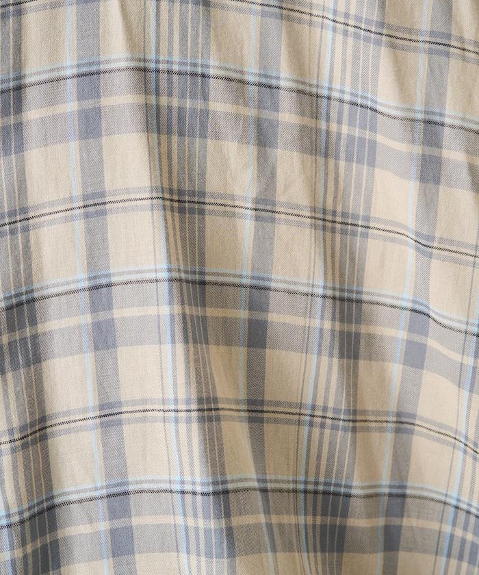 寬鬆版型格子寬袖襯衫