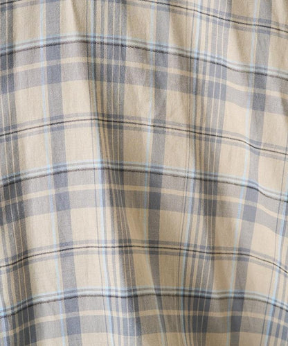 寬鬆版型格子寬袖襯衫