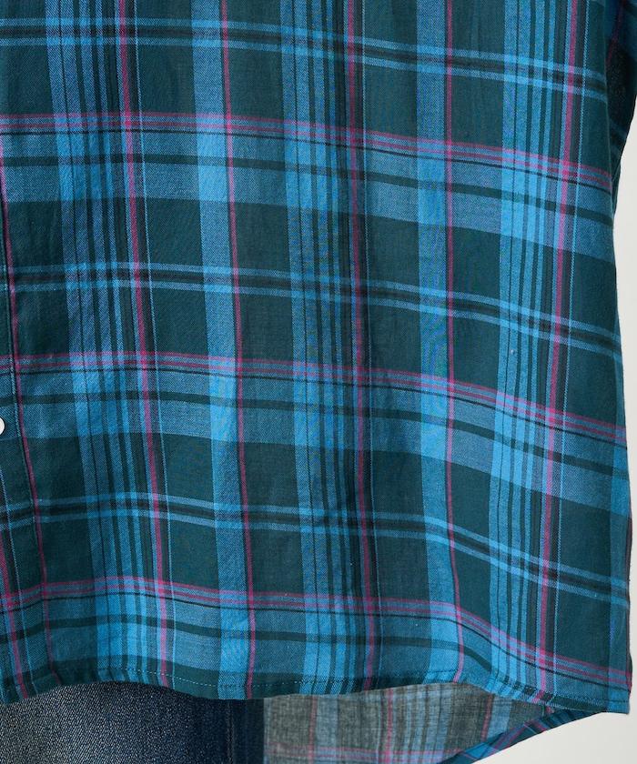 寬鬆版型格子寬袖襯衫