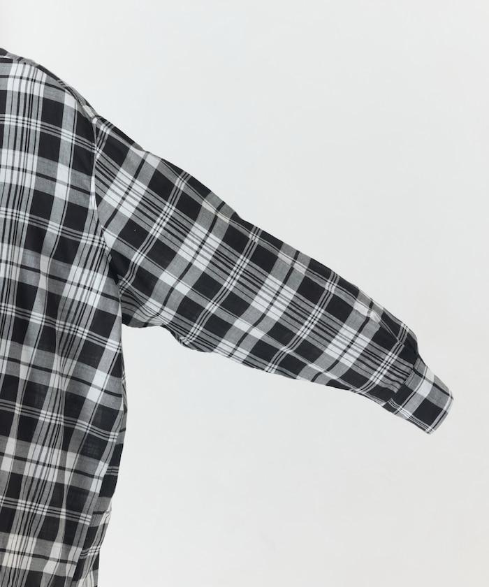 寬鬆版型格子寬袖襯衫