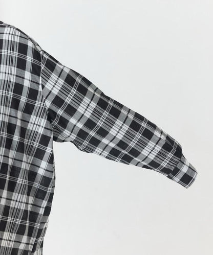 寬鬆版型格子寬袖襯衫