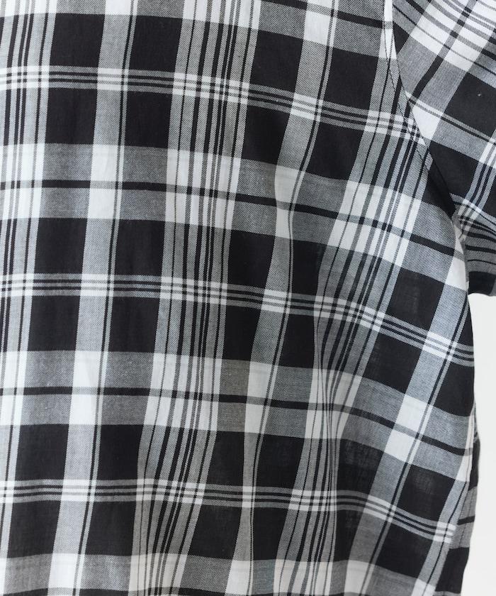 寬鬆版型格子寬袖襯衫