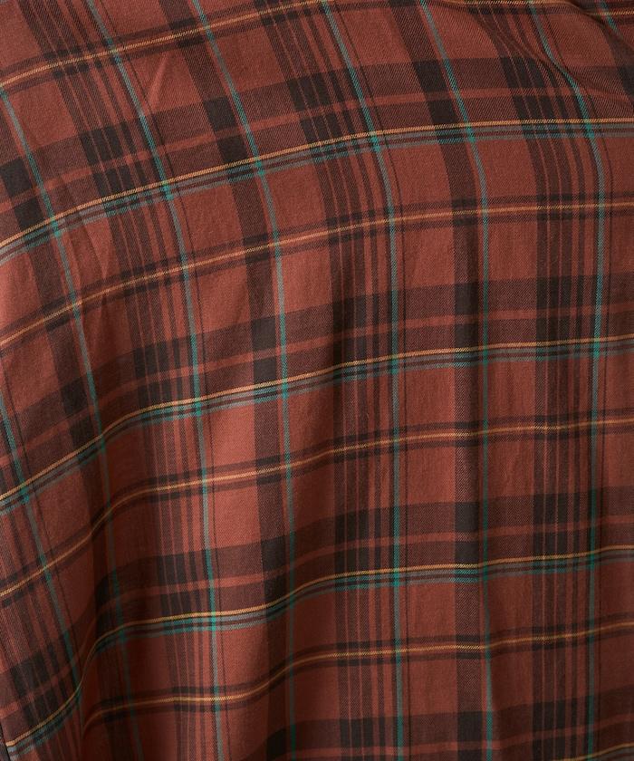 寬鬆版型格子寬袖襯衫