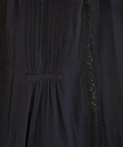 印度蕾絲褶飾長袖襯衫