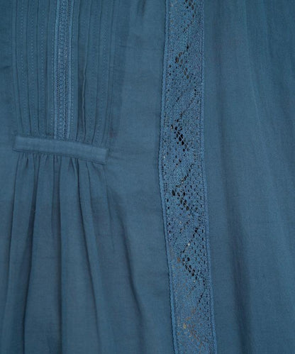 印度蕾絲褶飾長袖襯衫