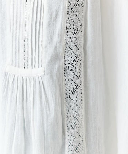 印度蕾絲褶飾長袖襯衫