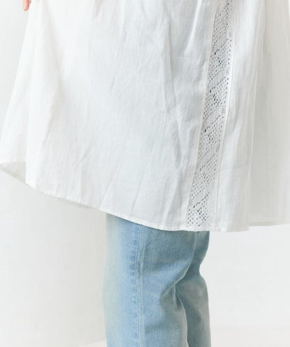 印度蕾絲褶飾長袖襯衫