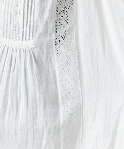 印度蕾絲褶飾長袖襯衫