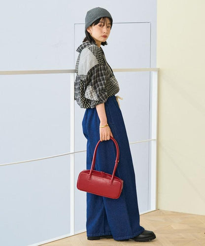 格紋拼接仿改造風襯衫