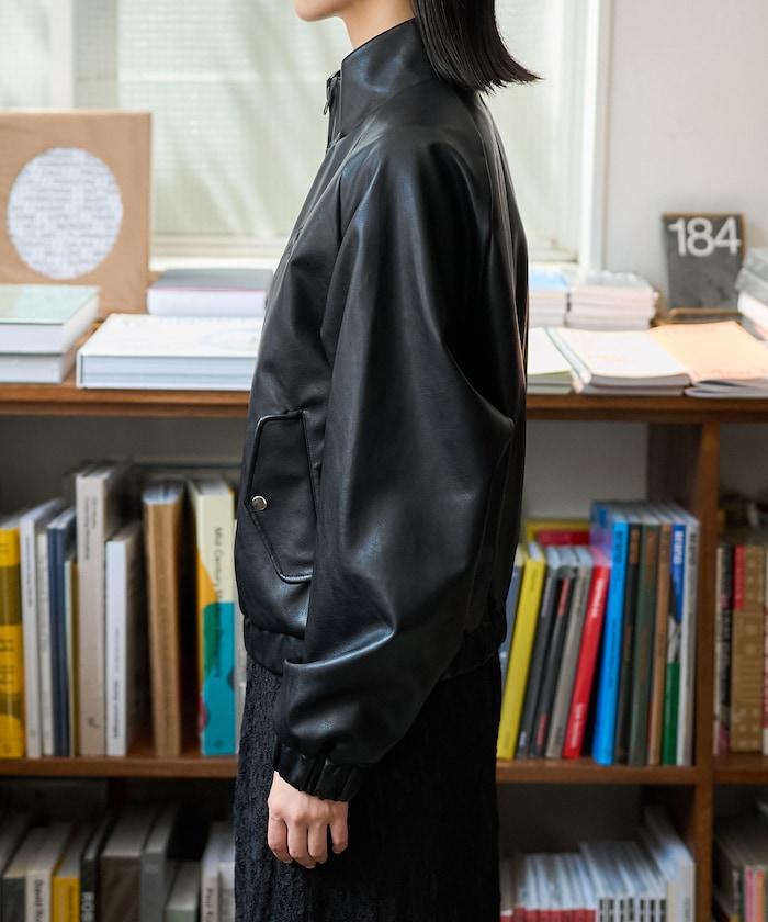 別注 LEATHERETTE STAND COLLAR BLOUSON