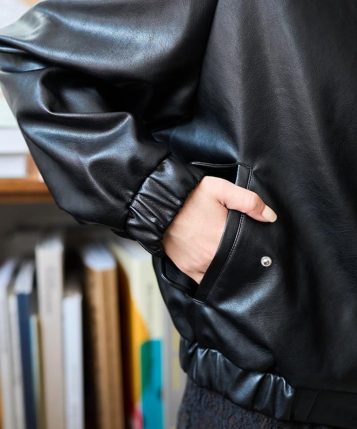 別注 LEATHERETTE STAND COLLAR BLOUSON