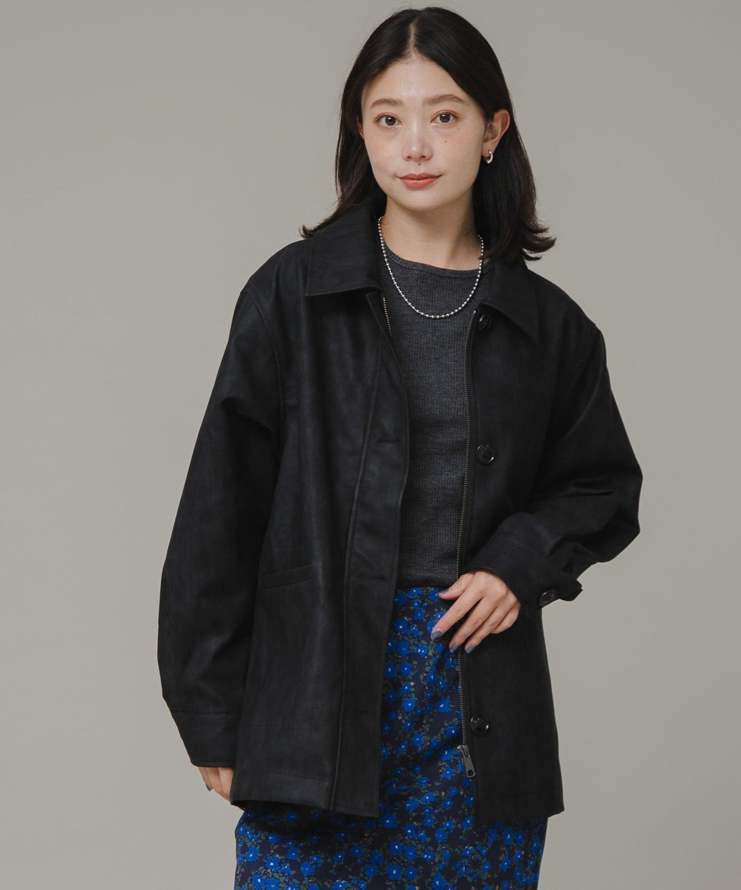 啞光皮革夾克外套