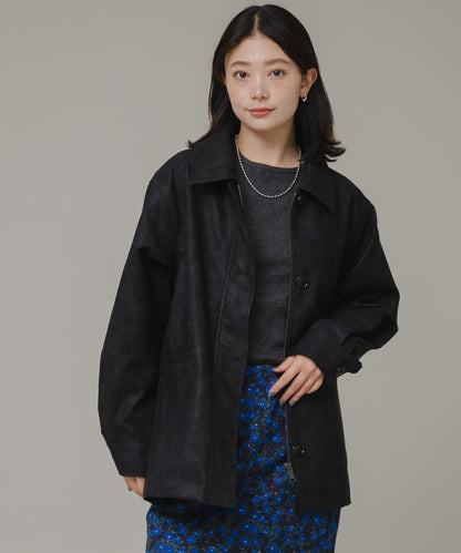 啞光皮革夾克外套