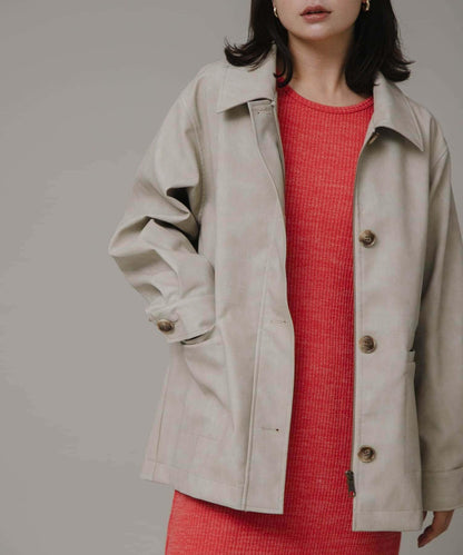 啞光皮革夾克外套