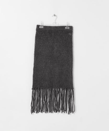 fringe mesh 設計 半身裙