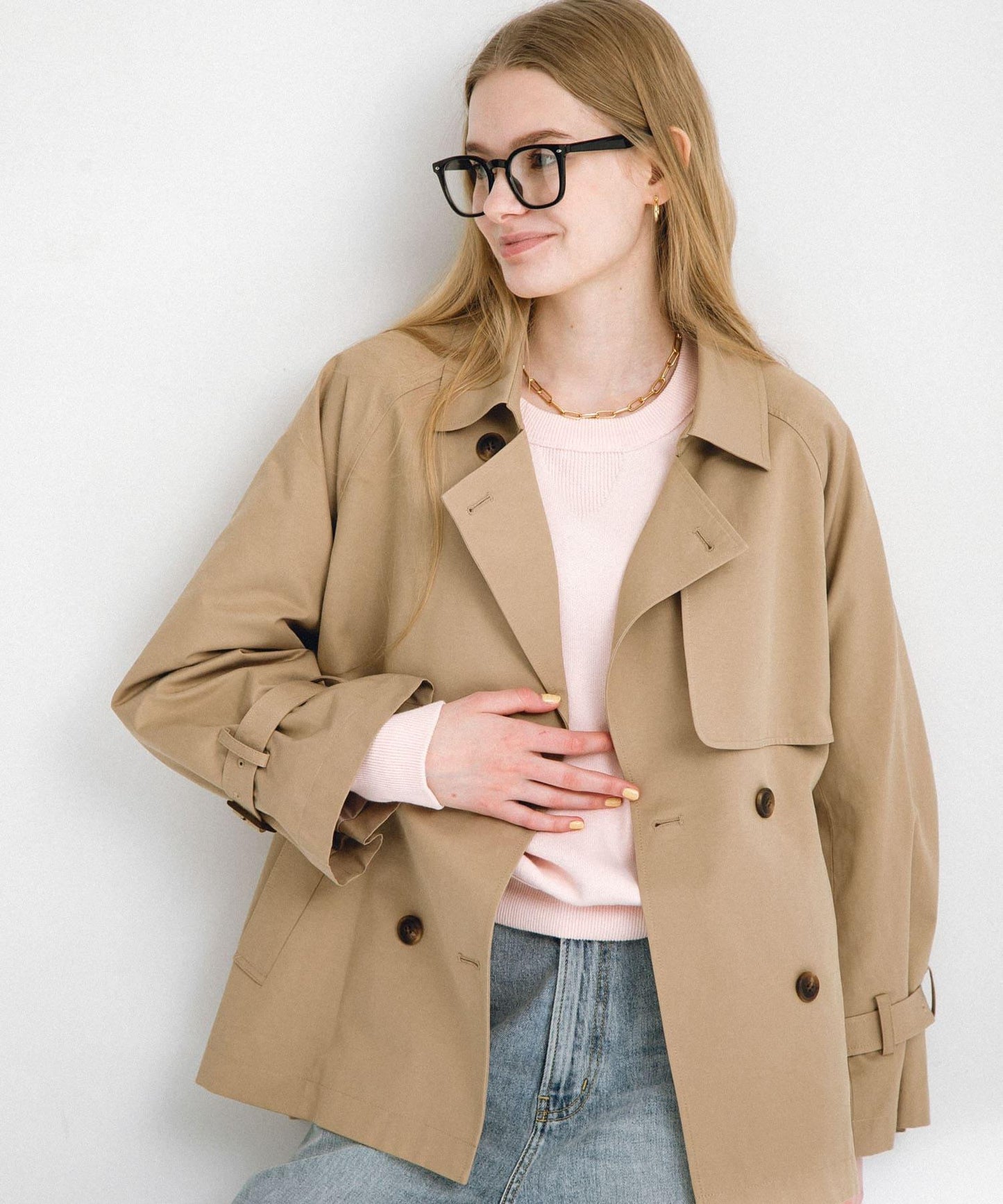 防潑水短款風衣