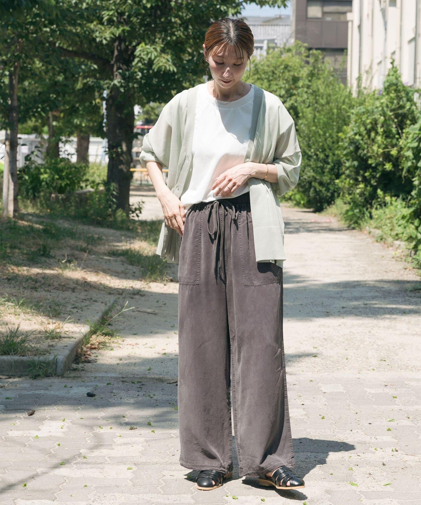 透視V領針織開衫
