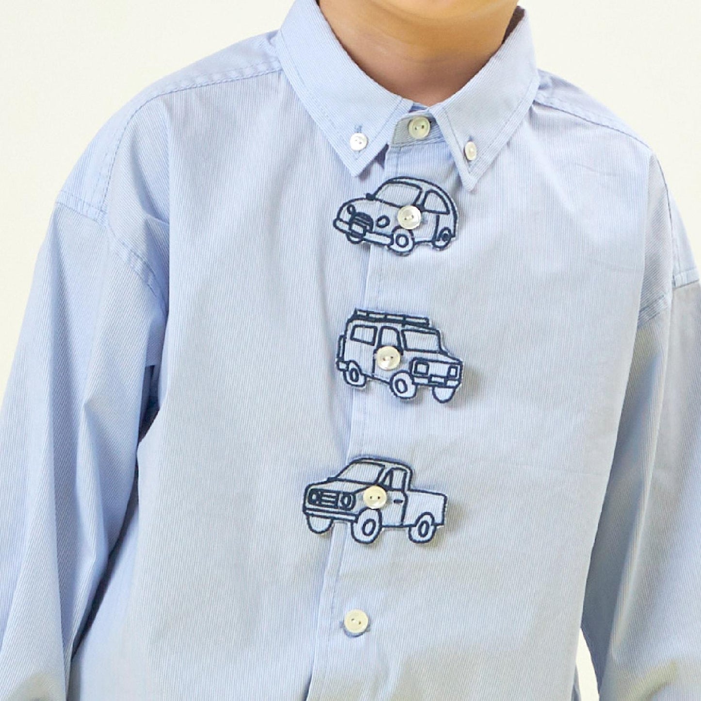 汽車刺繡貼布襯衫