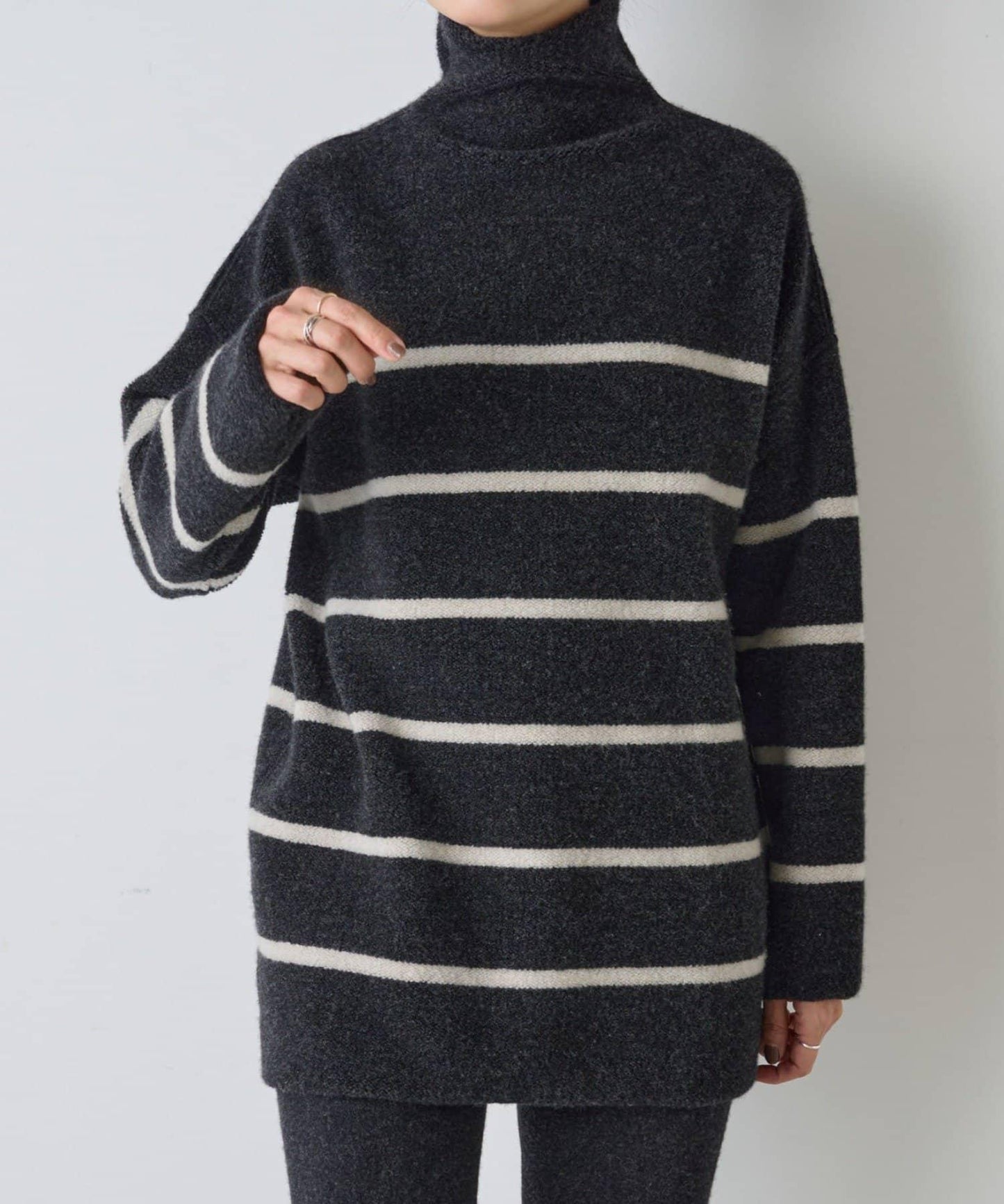 羊毛絨可逆束腰長款襯衫