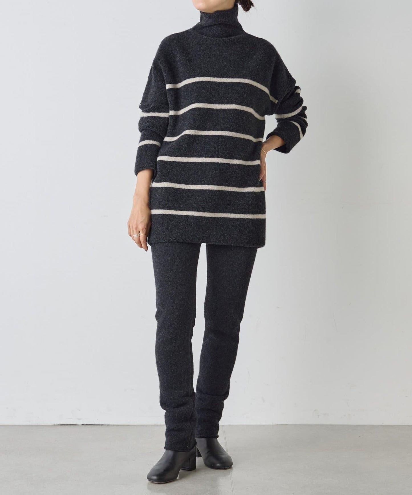 羊毛絨可逆束腰長款襯衫