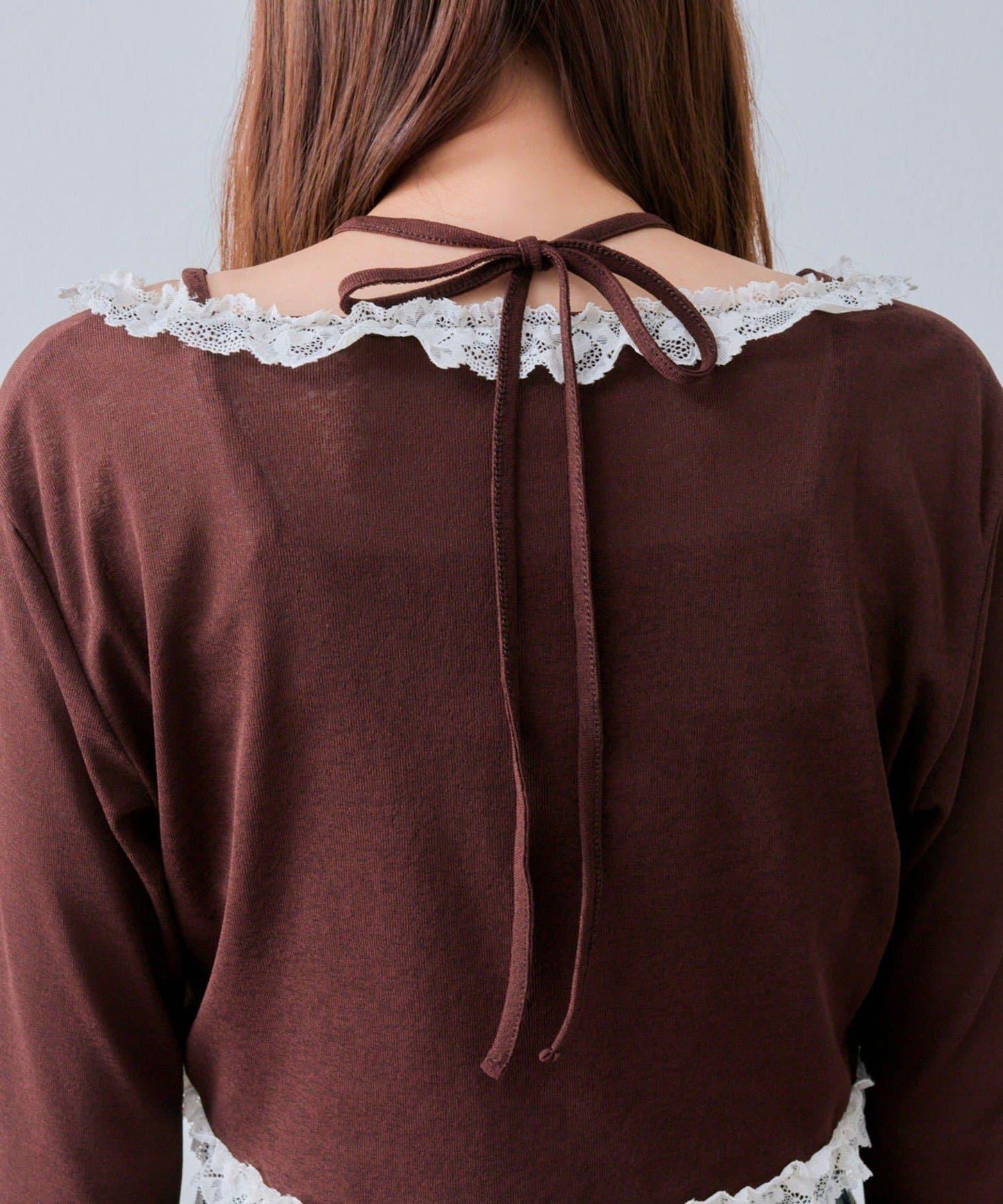 蕾絲荷葉邊短外套套裝