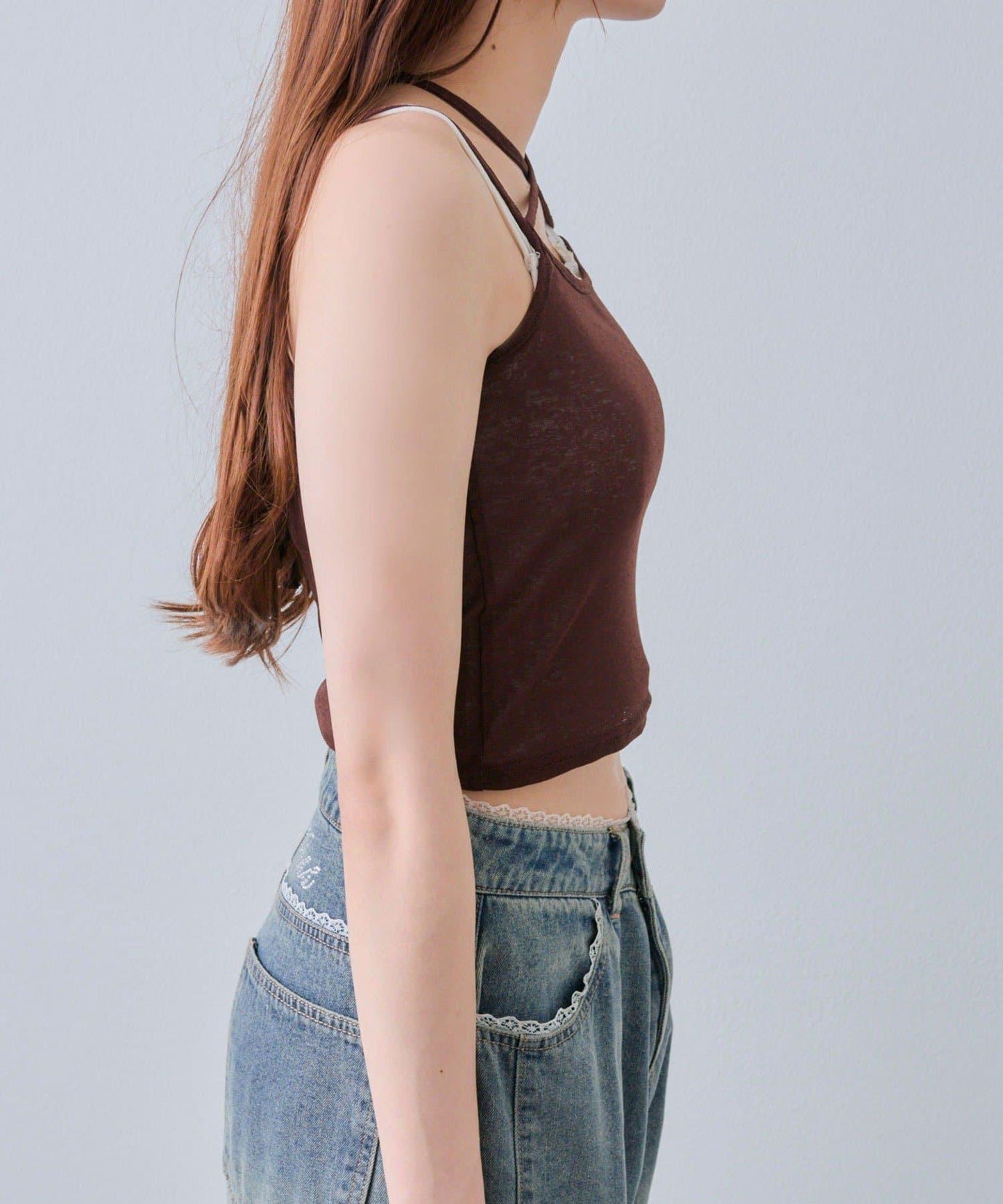 蕾絲荷葉邊短外套套裝