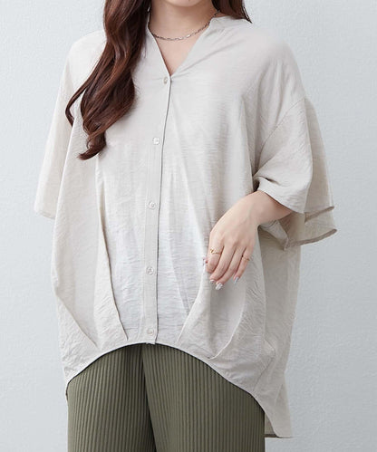 通勤穿搭首選！後背褶皺竹筍褶飾襯衫