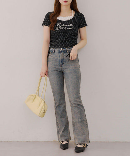 【有多種尺碼】牛仔喇叭褲