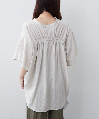 通勤穿搭首選！後背褶皺竹筍褶飾襯衫