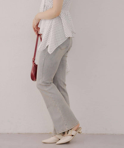 【有多種尺碼】牛仔喇叭褲