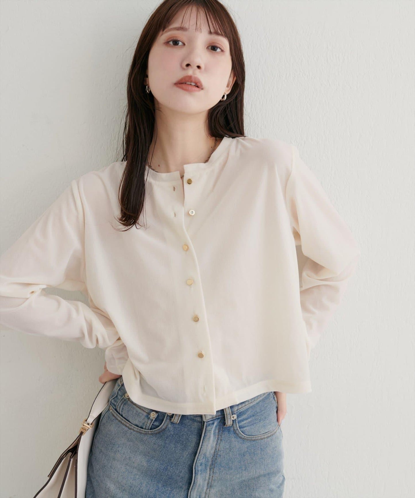 圓領天鵝絨開衫