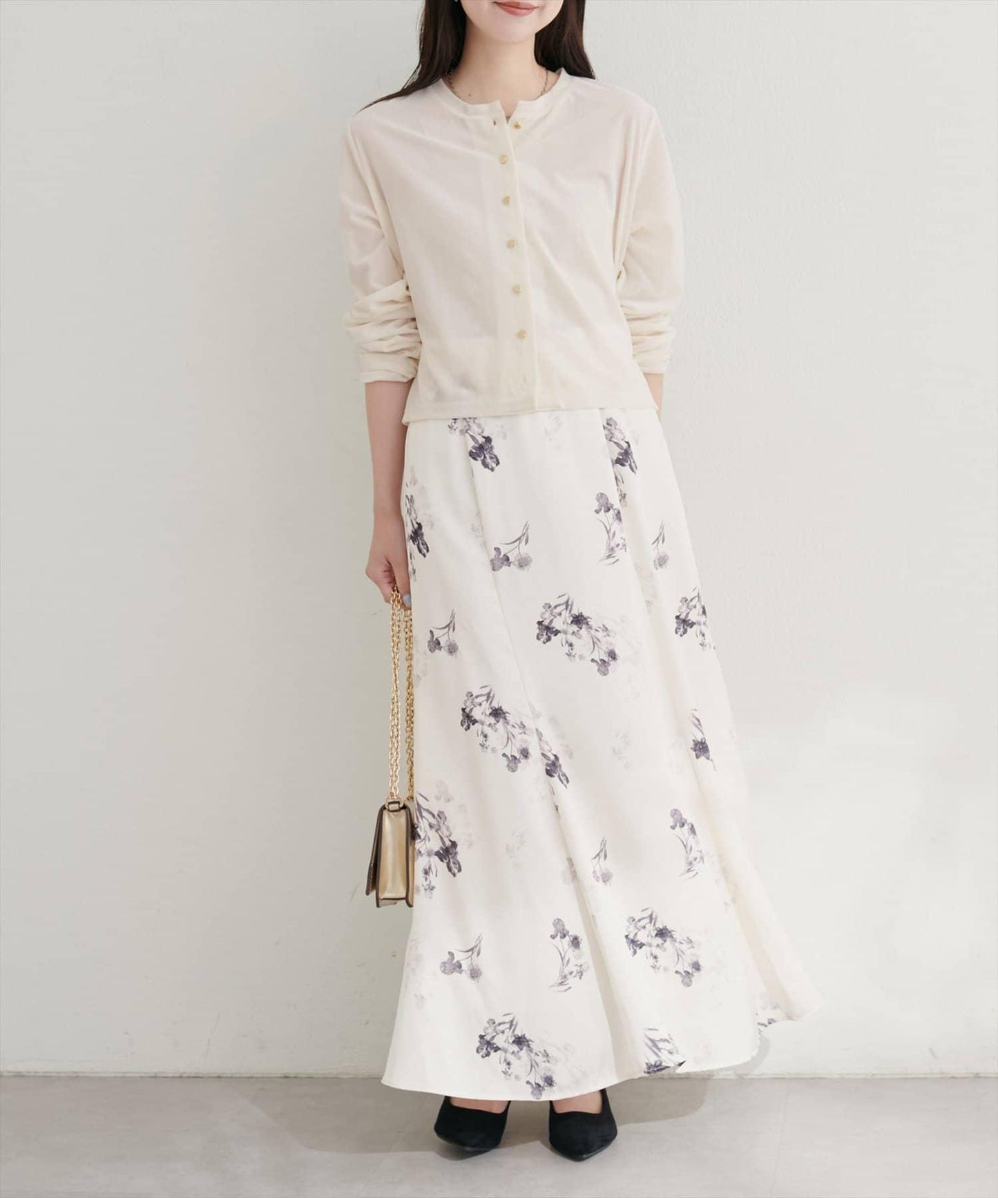 圓領天鵝絨開衫