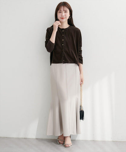 圓領天鵝絨開衫