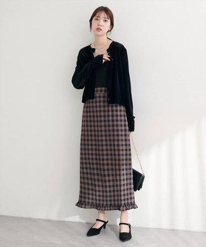 圓領天鵝絨開衫