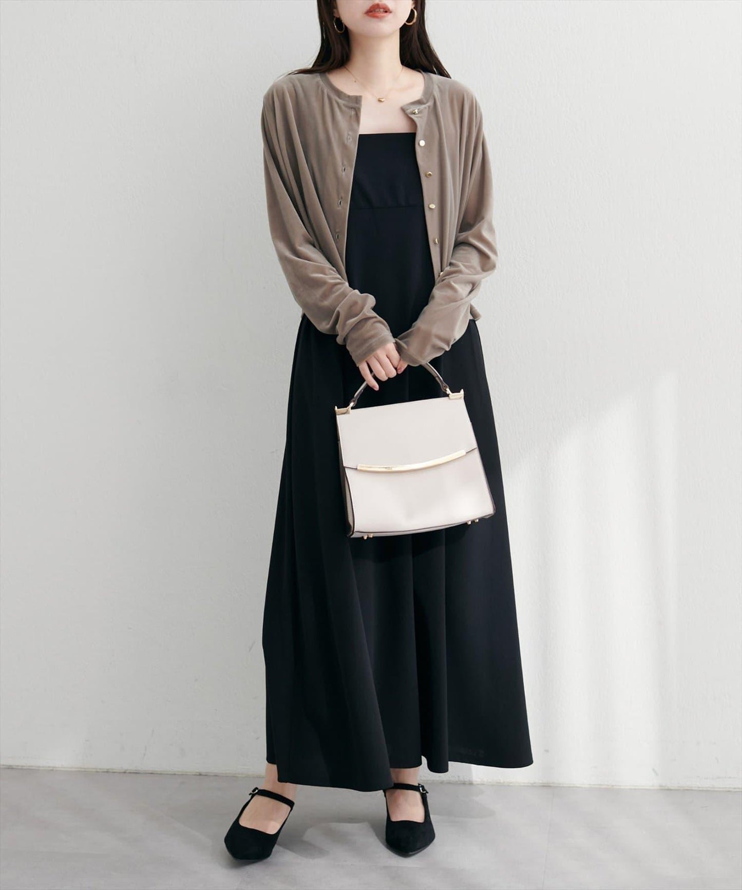 圓領天鵝絨開衫