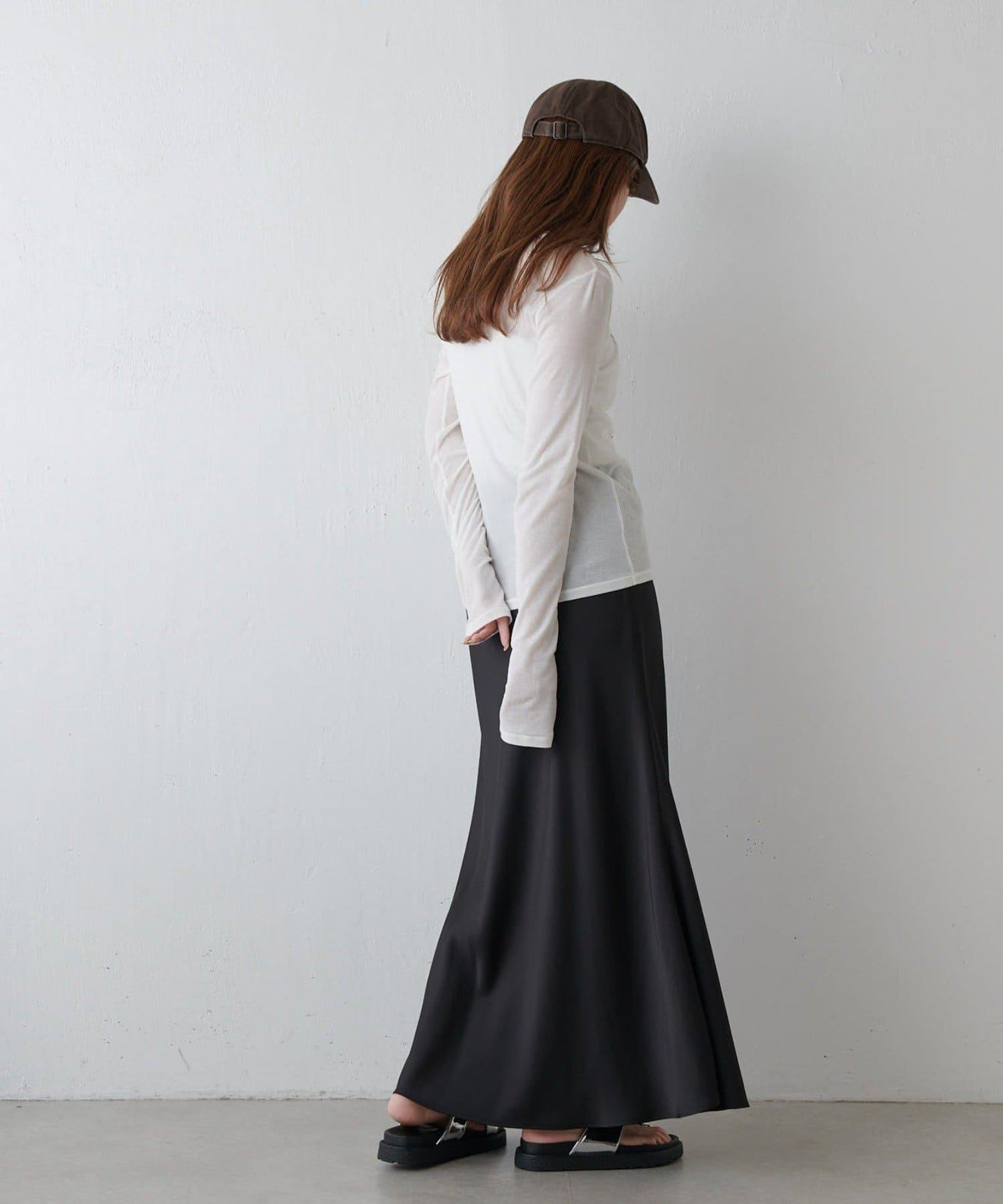 透紗照片圖案長袖T恤