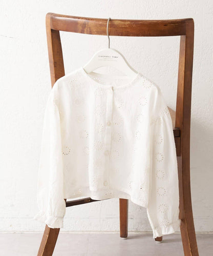 【KIDS】【India】鏤空蕾絲短款開衫