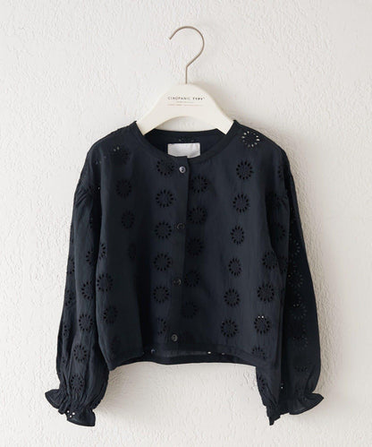 【KIDS】【India】鏤空蕾絲短款開衫