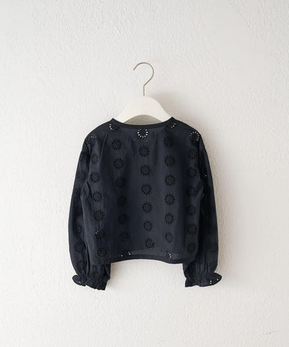 【KIDS】【India】鏤空蕾絲短款開衫