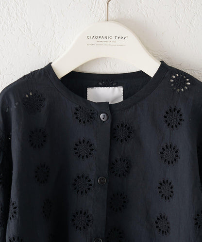 【KIDS】【India】鏤空蕾絲短款開衫