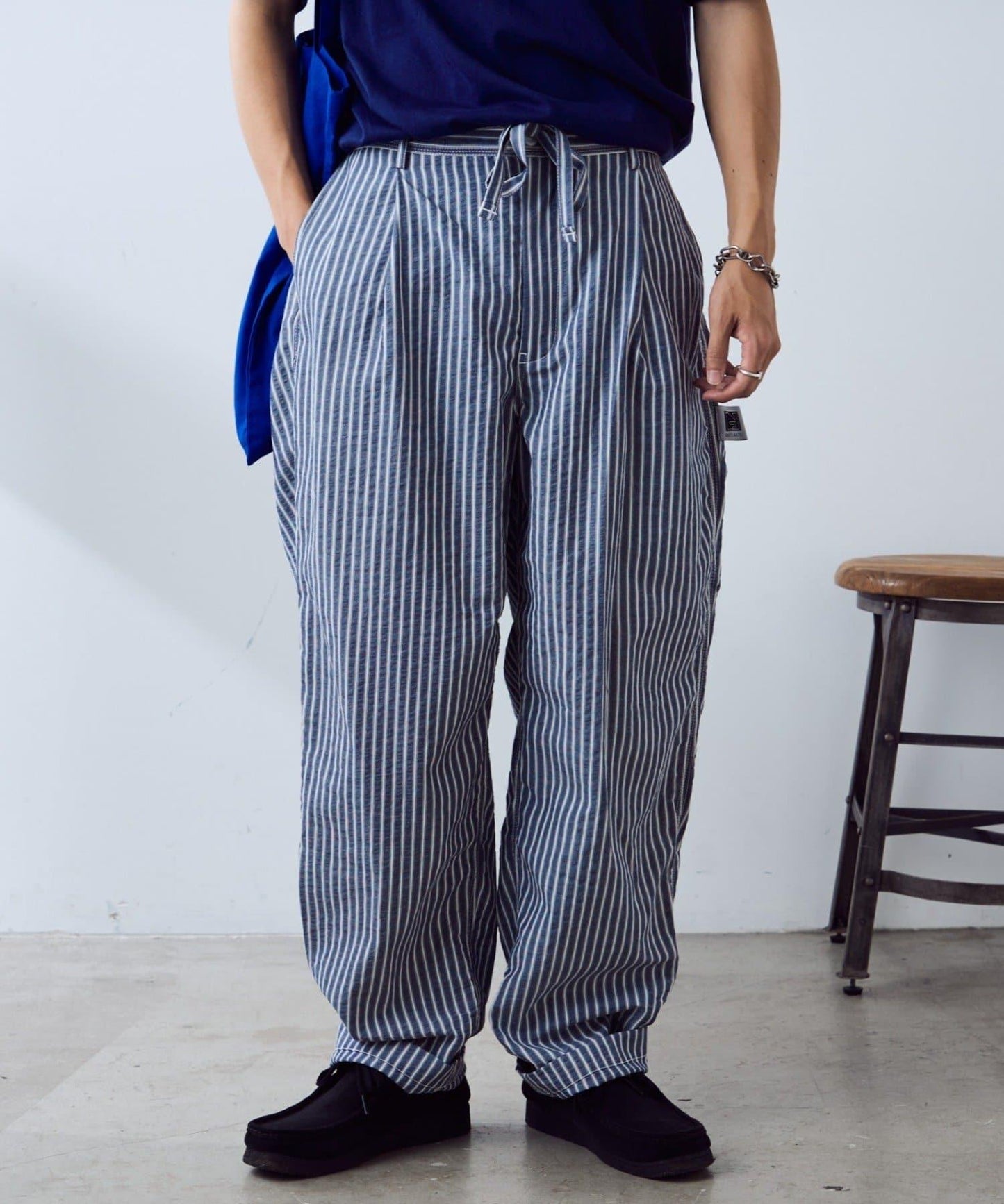 【PATTIPATTI】褶皺寬鬆工裝褲